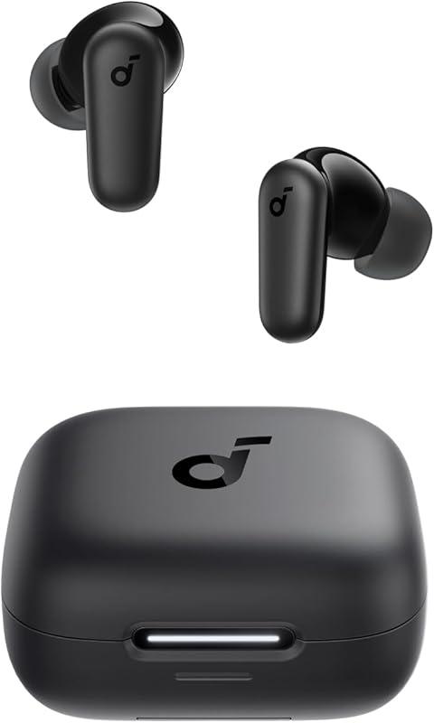 Soundcore Ecouteurs Bluetooth sans Fil P30i by Anker, Écouteurs sans Fil Reduction de Bruit Forte et Intelligente, Basses Puissantes, 45H d'autonomie, Étui 2-en-1 et Support pour téléphone, IP54