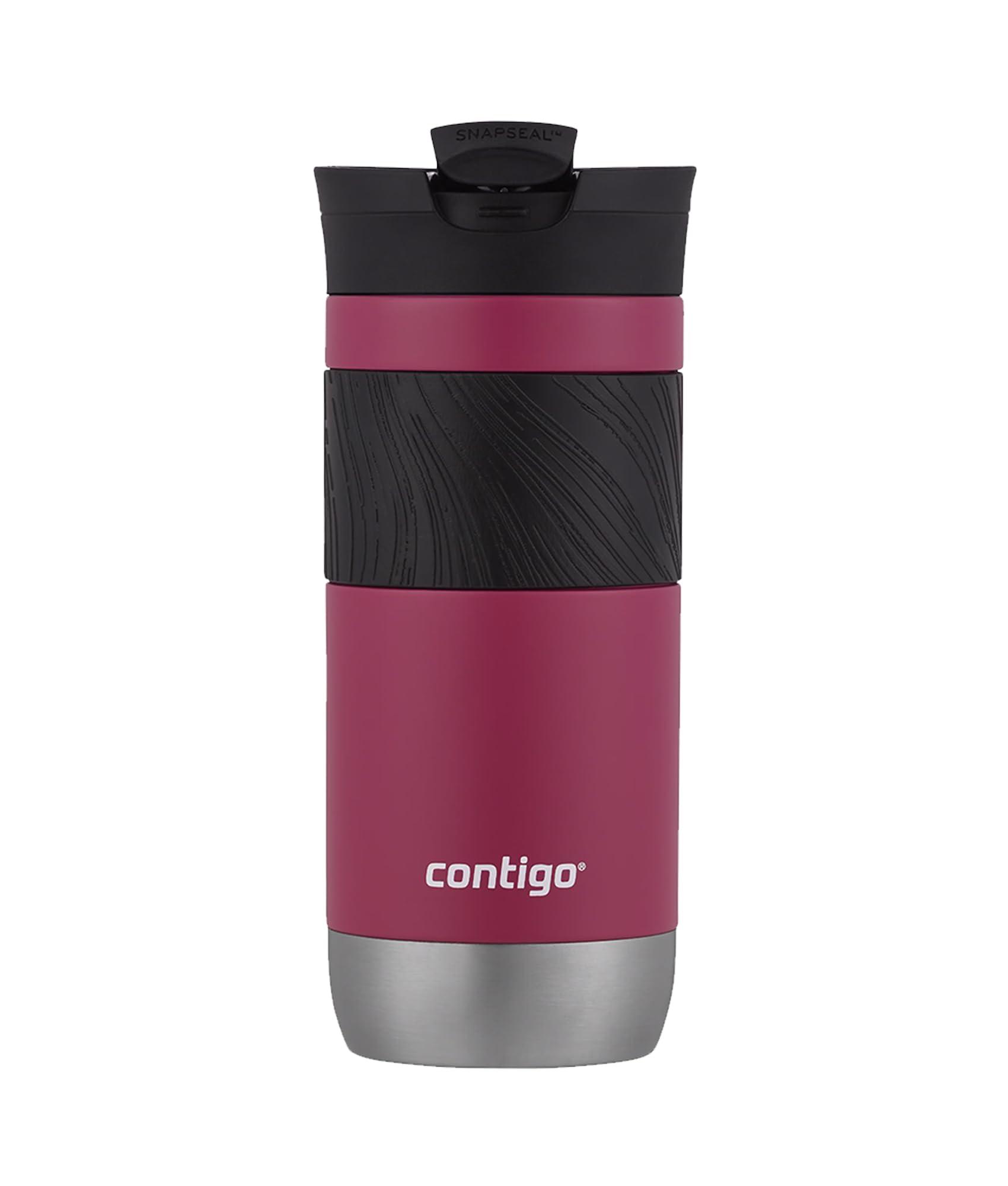 Contigo Byron 2.0 Mug isotherme, en inox avec fermeture Snapseal, mug à café à emporter, 100% étanche, couvercle compatible lave-vaisselle, sans BPA, conserve au chaud jusqu’à 6 heures, 470 ml 470ml Dragon Fruit
