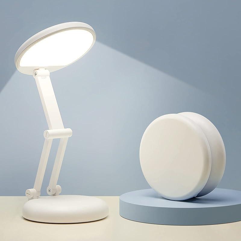 One Fire Lampe de Bureau LED Rechargeable, 3600mAH +9 Niveaux de Luminosité Lampe LED Rechargeable Sans Fil & Pliable & Portable, Lumiere Sans Fil Pour Bureau et Chevet,Lampe de Lecture, Lampe Chevet