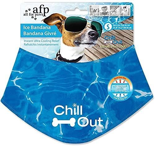 ALL FOR PAWS Bandana Rafraîchissant pour Chien, Bandana À Refroidissement Instantané pour L’Été, Bandana de Glace pour Chien, Écharpe Respirante pour Chien Et Chat, Tour De Cou 30-36CM, S Small