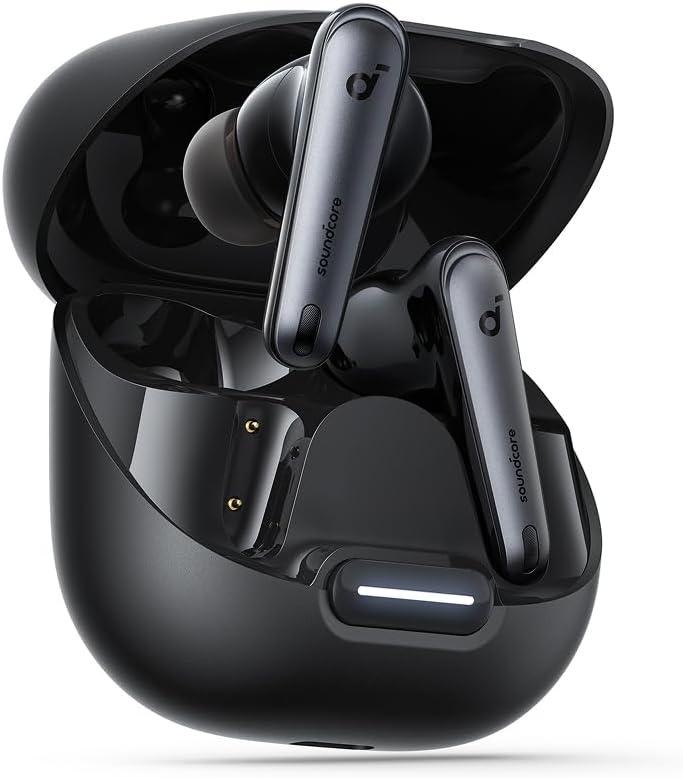 Soundcore by Anker Liberty 4 NC Ecouteurs Bluetooth sans Fil, Bluetooth 5.3, Reducteur de Bruit Adaptative aux Oreilles et à l'environnement, Hi-Res, 50H de Lecture Noir