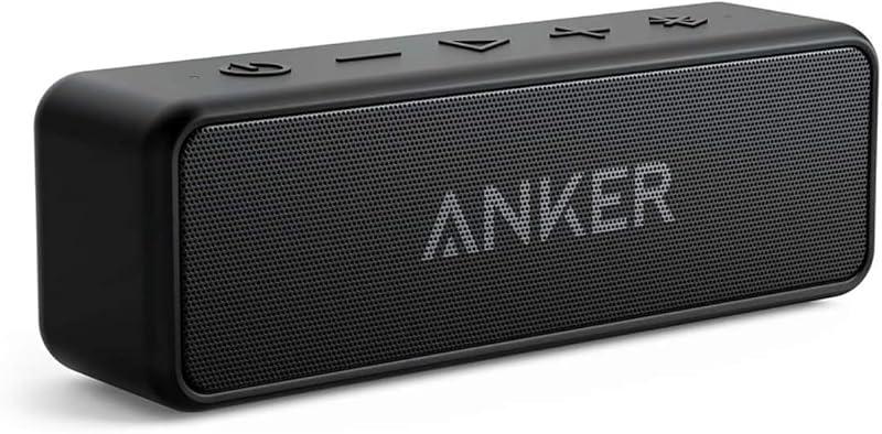 Soundcore Anker 2 Enceinte Bluetooth, Enceinte Bluetooth Puissante sans Fil avec Basses Puissantes, Autonomie de 24 Heures, Porté de 20 m, Etanche Waterproof IPX7 et Microphone Intégré