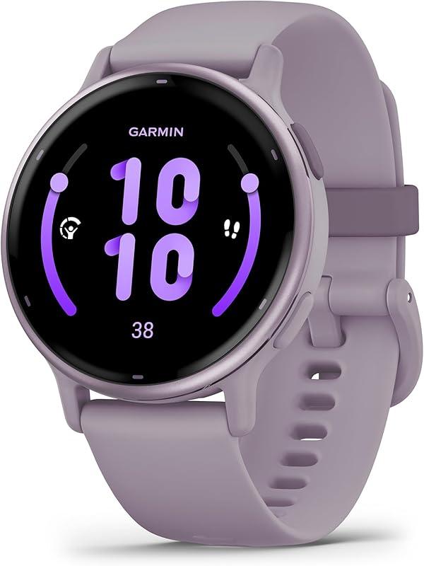 Garmin vívoactive 5 - Montre connectée GPS Sport et santé – Metallic Orchid avec Bracelet Violet - Boîtier 42 mm