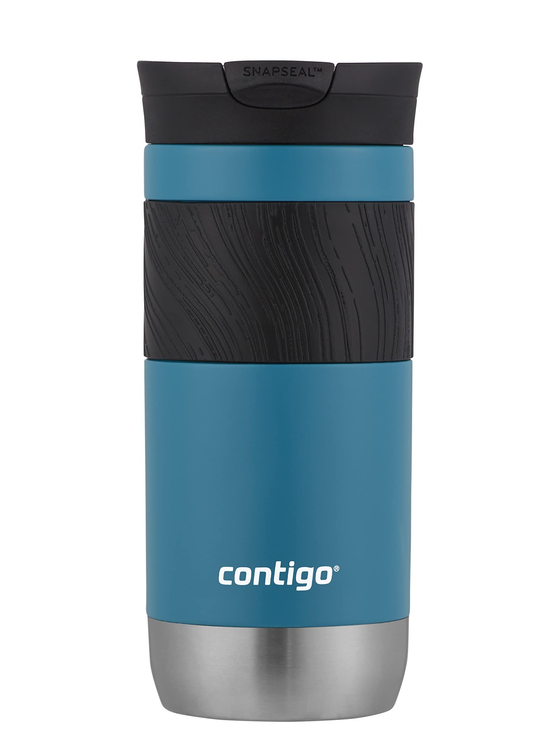 Contigo Byron 2.0 Mug isotherme, en inox avec fermeture Snapseal, mug à café à emporter, 100% étanche, couvercle compatible lave-vaisselle, sans BPA, conserve au chaud jusqu’à 6 heures, 470 ml 470ml Juniper