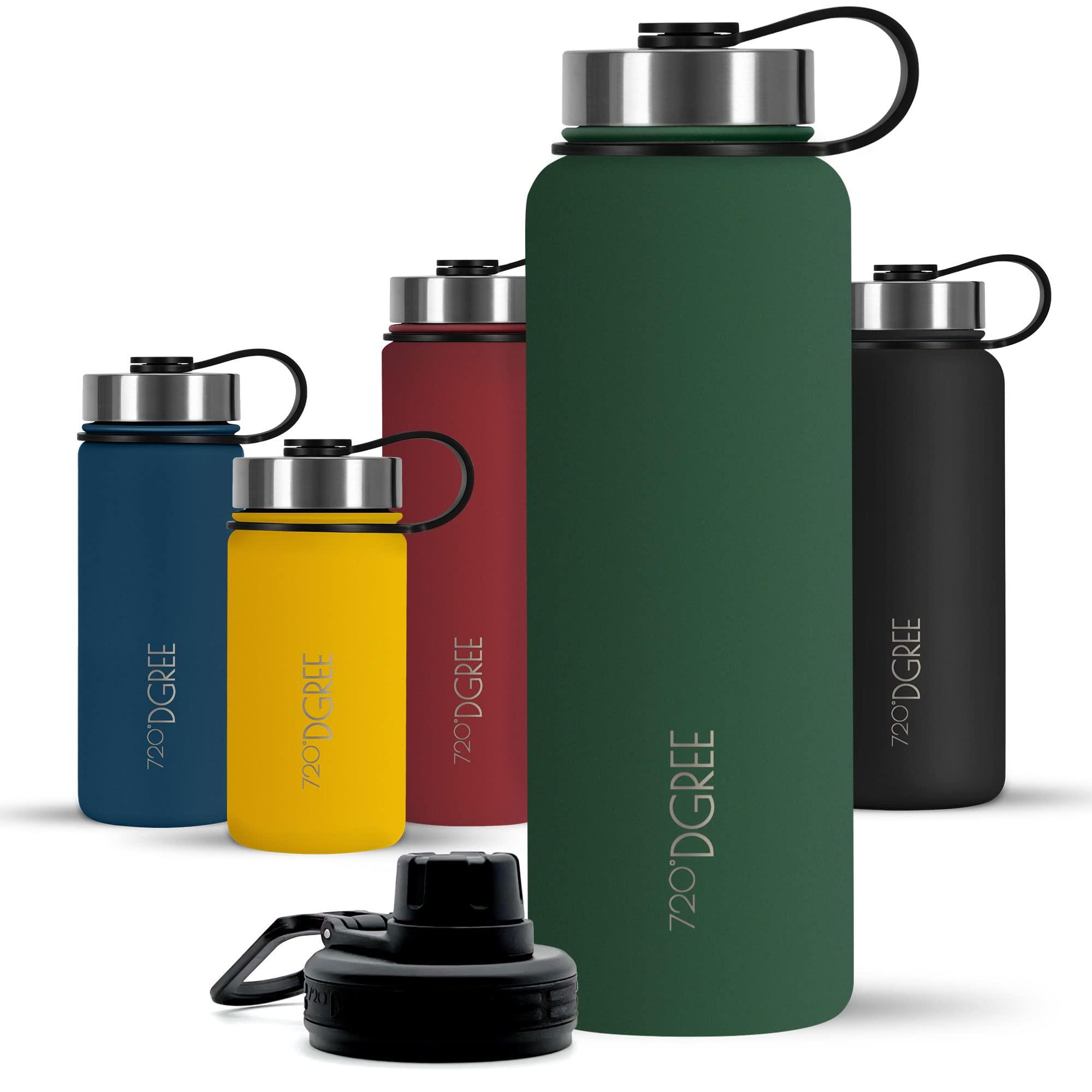 720°DGREE Bouteille Isotherme "noLimit" - 410ml, 530ml, 710ml, 950ml, 1200ml | Gourde en Acier Inoxydable d'eau, thé, café, jus, boisson chaud ou froid | Premium de Isolée sous vide +Sport-Couvercle 950 ml 09 Forest Green | Vert