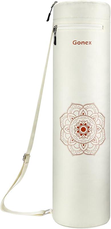 Gonex Sac de Tapis de Yoga et Pilates Hydrofuge en Tissu Oxford avec Deux Poches Extérieure Sangle d'épaule Réglable Sac de Transport 72 x 18 cm