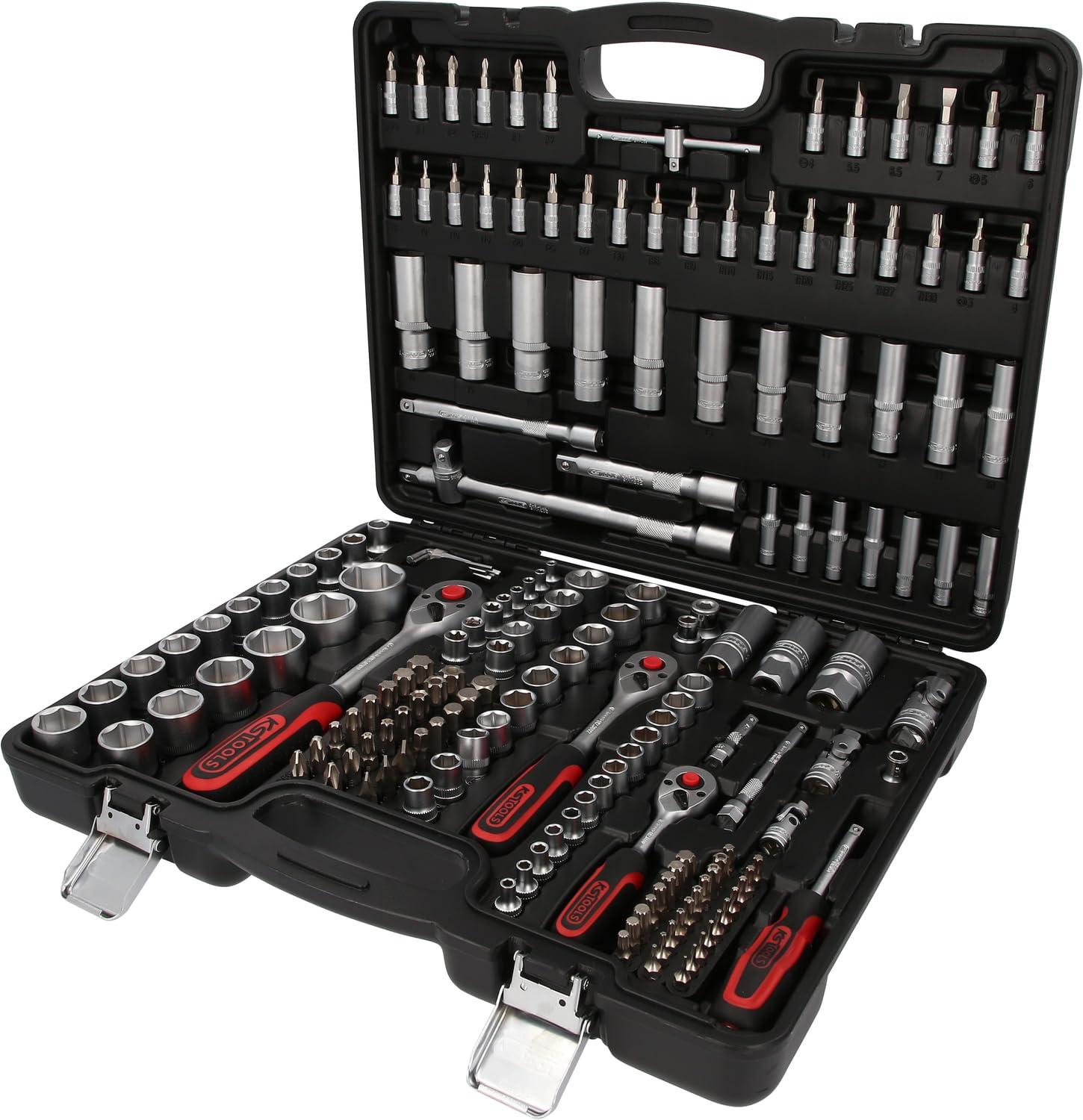 KS Tools 917.0779 - Caisse à Outils Complète en Coffret Douille et Accessoires en 1/4", 3/8" et 1/2" - Outillage Mécanique de Notre Gamme Ultimate avec Clé à Cliquet - 179 Pièces Mat satiné