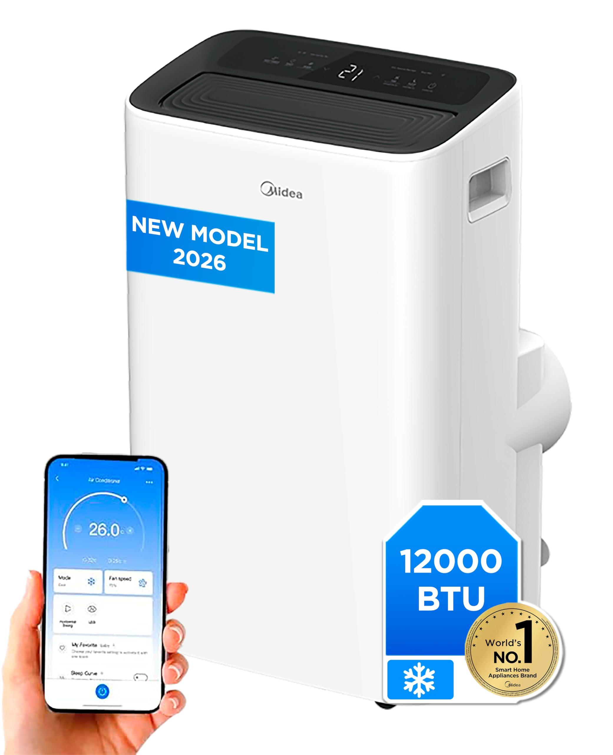 MIDEA Climatiseur Mobile Silencieux 12000 BTU avec Évacuation | 4 en 1: Climatisation, Ventilation, Déshumidification, Sleep | Clim Portable avec Contrôle App & Télécommande | Kit de Fenêtre Inclus 12000 BTU (unité thermique britannique)