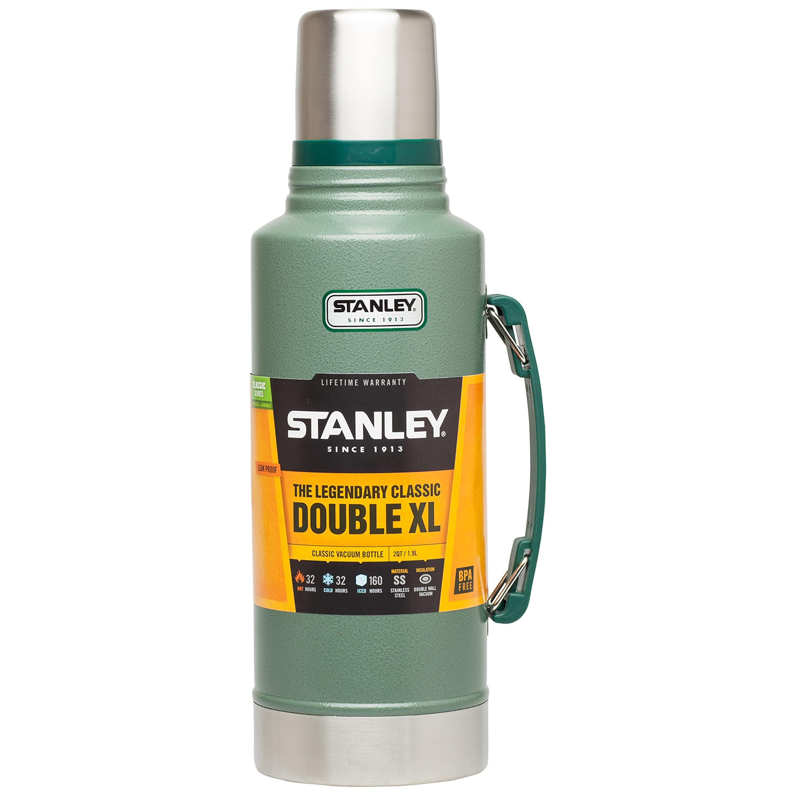 Stanley Classic Legendary Thermos 1.9L - Maintient la Température 32h (Chaud/Froid) - Bouteille Isotherme - Sans BPA - Gourde Inox - Hammertone Green 1900 ml Hammertone Green