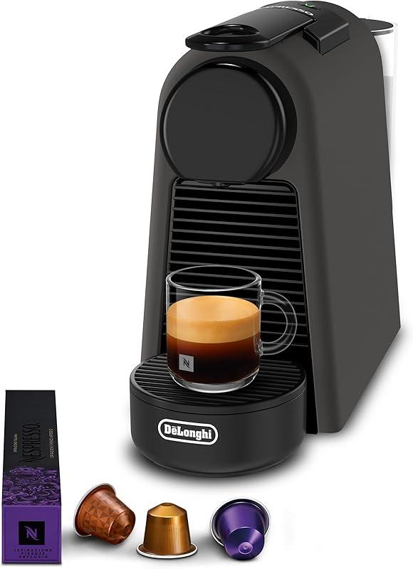 De'Longhi Nespresso Essenza Mini - Machine à Café à Capsules Nespresso, Kit de Bienvenue Inclus, Design Compact, Pression 19 Bars, Noir Mat (EN85.BKMT)