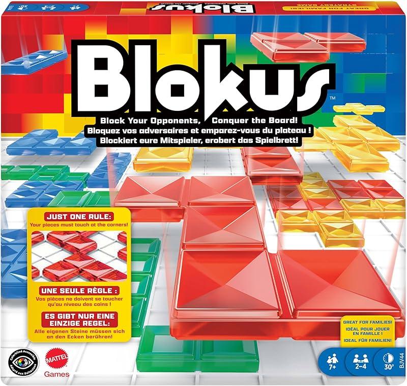 Mattel Games Blokus, Jeu de Société Familiale, Jeu de Stratégie pour Toute La Famille, Jeu De Plateau, Moins d'une Minute pour Apprendre Les Règles, BJV44