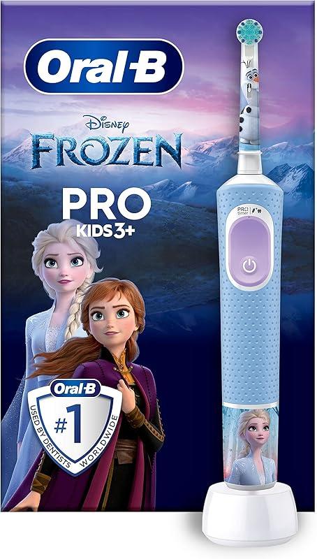 Oral-B Brosse à Dents Electrique Pro Kids, Reine des Neiges, 1 Brossette, Multicolore – 2 Modes de Brossage pour Enfants de 3 Ans et Plus, Tête Ronde Douce sur les Gencives, Disney Magic Timer
