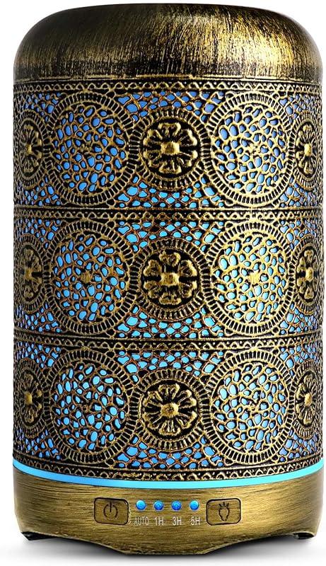 SALKING Diffuseur Huiles Essentielles 260ml Humidificateur d'air Ultrasonique Brume Fraîche Arôme Parfum Electrique avec 7-Couleurs Changeantes Arrêt Automatique pour Chambre/Salon/Spa/Yoga/Massage