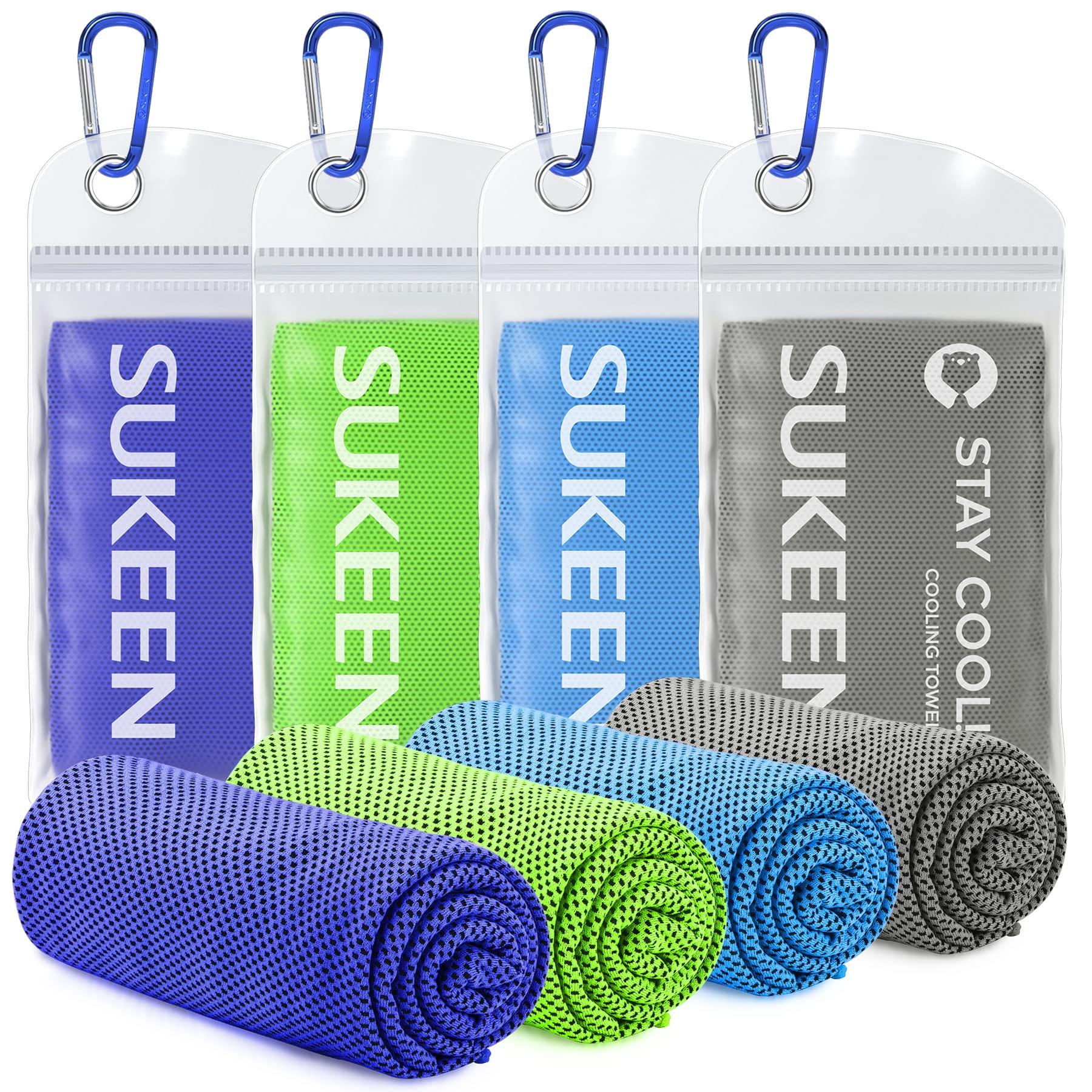 Ensemble de serviettes rafraîchissantes pour le cou, serviette rafraîchissante, serviette rafraîchissante, serviettes rafraîchissantes, serviettes rafraîchissantes, serviettes de sport, serviettes Bleu Roi/Vert Fluo/Gris Foncé/Bleu