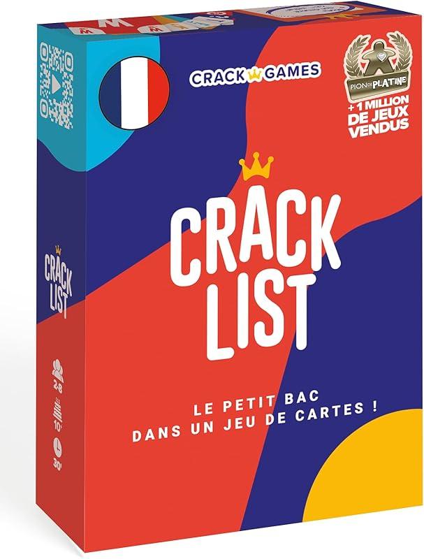 CRACK LIST - Jeu du Petit bac - Jeu de Cartes - Jeu d'ambiance - entre amis et en famille - 10 ans et plus - 2 à 8 joueurs - version française - Yaqua Studio, YAQ001CR, Bleu
